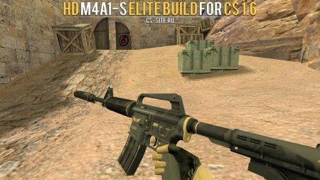 Модель HD M4A1-S «Elite Build» с анимацией осмотра для CS 1.6