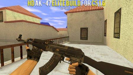 Модель HD AK-47 «Elite Build» с анимацией осмотра для CS 1.6