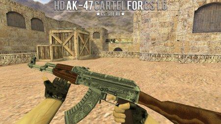 Модель HD AK-47 «Cartel» с анимацией осмотра для CS 1.6