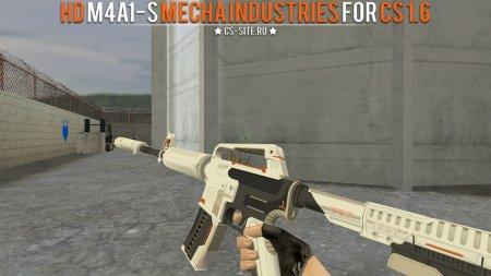 Модель HD M4A1-S «Mecha Industries» с анимацией осмотра для CS 1.6