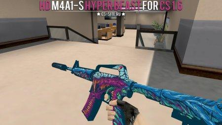 Модель HD M4A1-S «Hyper Beast» с анимацией осмотра для CS 1.6
