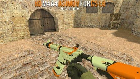 Модель HD M4A4 «Азимов» с анимацией осмотра для CS 1.6