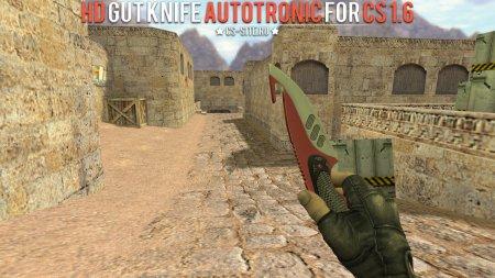 Модель ножа «Gut Knife | Autotronic» с анимацией осмотра для CS 1.6