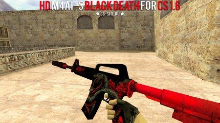 Модель HD M4A1-S «Black Death» с анимацией осмотра для CS 1.6