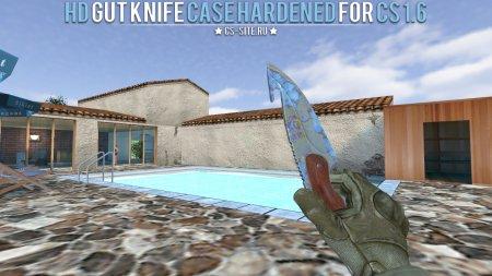 Модель ножа «Gut Knife | Case Hardened» с анимацией осмотра для CS 1.6