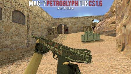 Модель MAG-7 «Petroglyph» с анимацией осмотра для CS 1.6