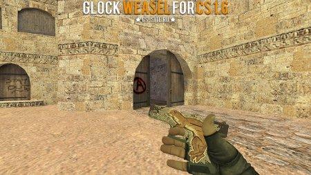 Модель Glock «Weasel» с анимацией осмотра для CS 1.6