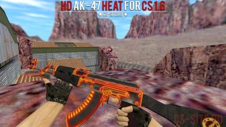 Модель HD AK-47 «Heat» с анимацией осмотра для CS 1.6