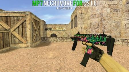 Модель MP7 «Necrovore» с анимацией осмотра для CS 1.6