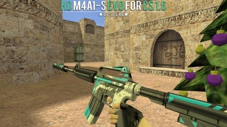 Модель HD M4A1-S «Evo» с анимацией осмотра для CS 1.6