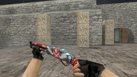 Модель HD Sawed-Off «Rise» с анимацией осмотра для CS 1.6