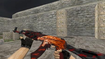 Модель HD AK-47 «Howl» с анимацией осмотра для CS 1.6