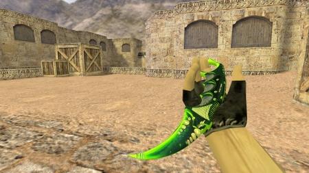 Модель ножа HD «Karambit | Dreamer Green» для CS 1.6