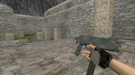 Модель HD MP9 «Green Plaid» с анимацией осмотра для CS 1.6