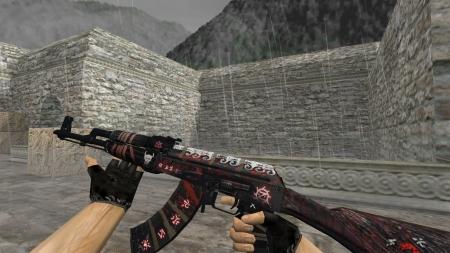 Модель HD AK-47 «Demon Hunter» с анимацией осмотра для CS 1.6