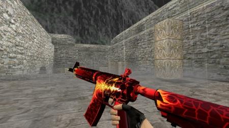 Модель HD M4A4 «Burn Out» с анимацией осмотра для CS 1.6