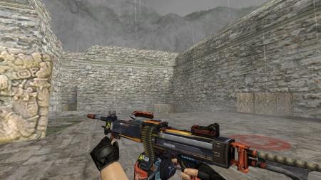 Модель HD Negev «Crossbar» с анимацией осмотра для CS 1.6