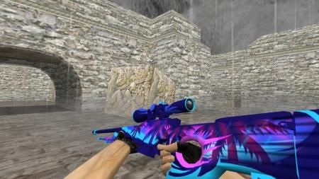 Модель HD AWP «Ice Palm» с анимацией осмотра для CS 1.6