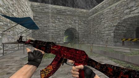 Модель HD AK-47 «Armagedon» с анимацией осмотра для CS 1.6
