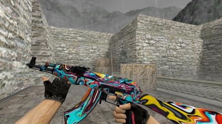 Модель HD AK-47 «Colorful Apocalypse» для CS 1.6