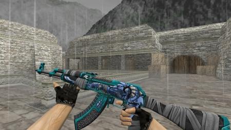 Модель HD AK-47 «Anubis Blue» для CS 1.6