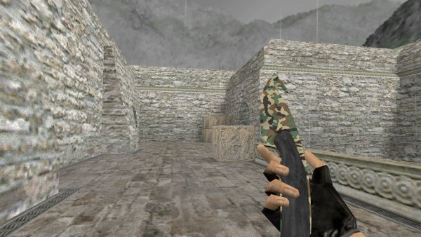 Модель ножа HD «Gut Knife | Forest Camouflage» для CS 1.6